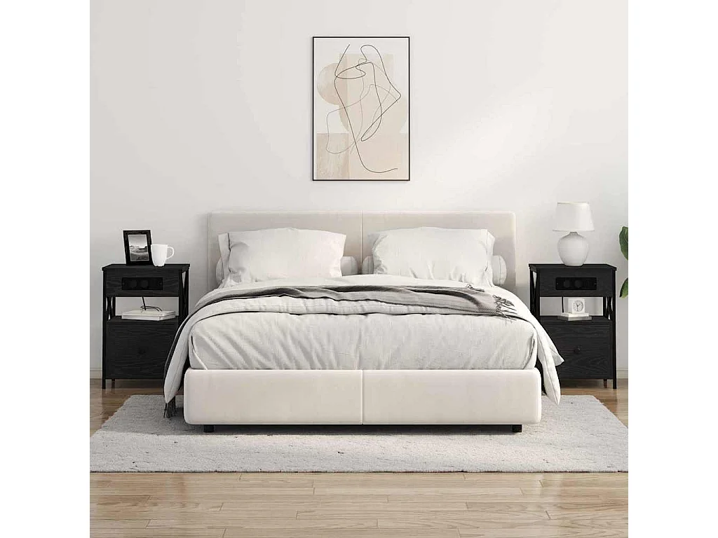 Mesita de Noche | Armario de Noche | Mesilla de noche con cajón Roble negro 40x31x60 cm