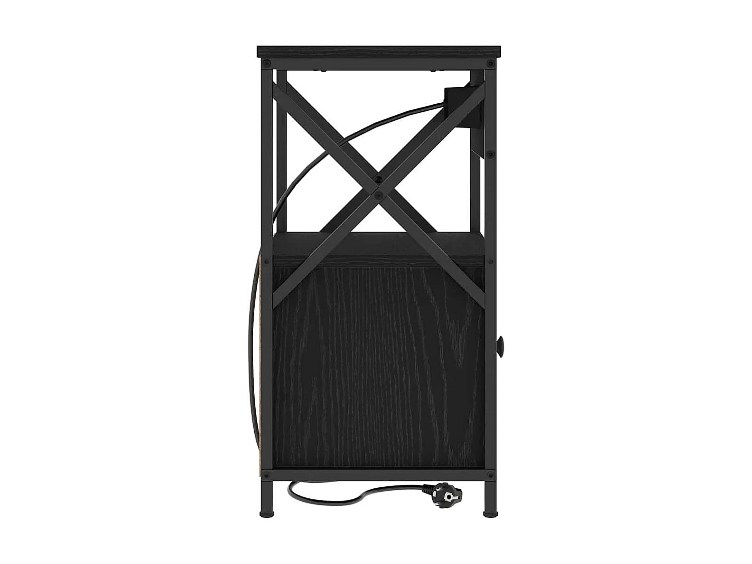 Nachttisch-Beistelltisch Schwarz Eichen-Optik 40 x 31 x 60 cm Holzwerkstoff SHL18018