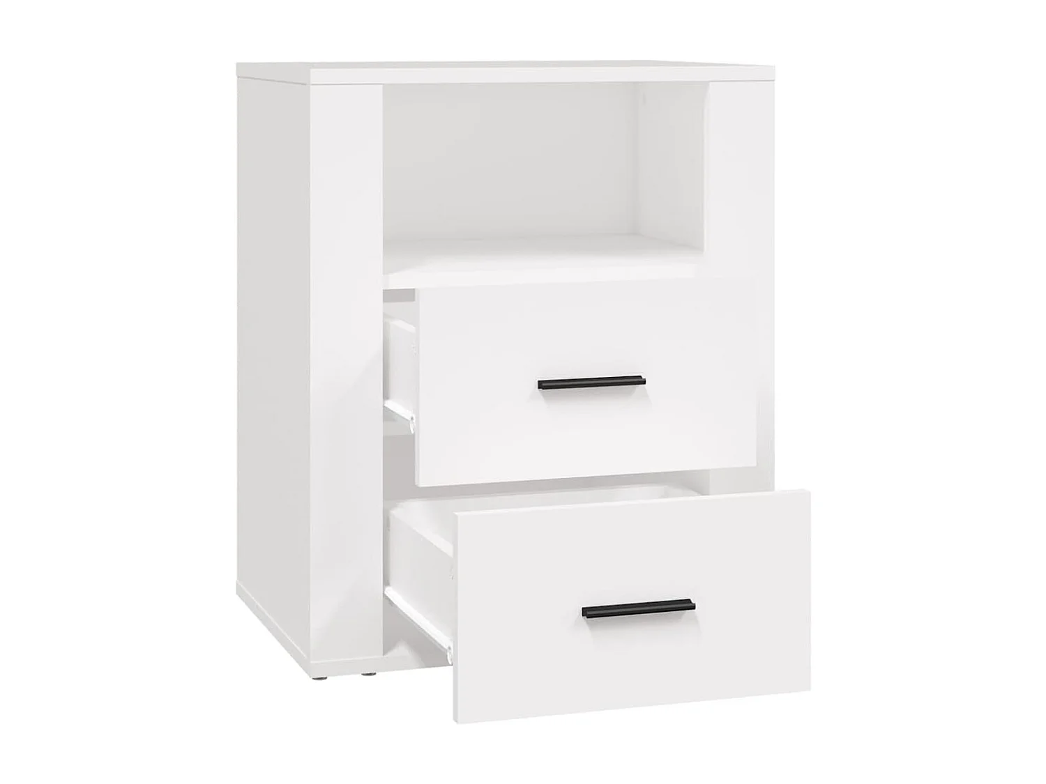 Mesita de noche | Mesilla de noche madera contrachapada blanco 50x36x60 cm