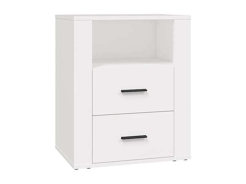 Nachtkastje | Bijzettafel Modern | Opbergkastje 50x36x60 cm bewerkt hout wit