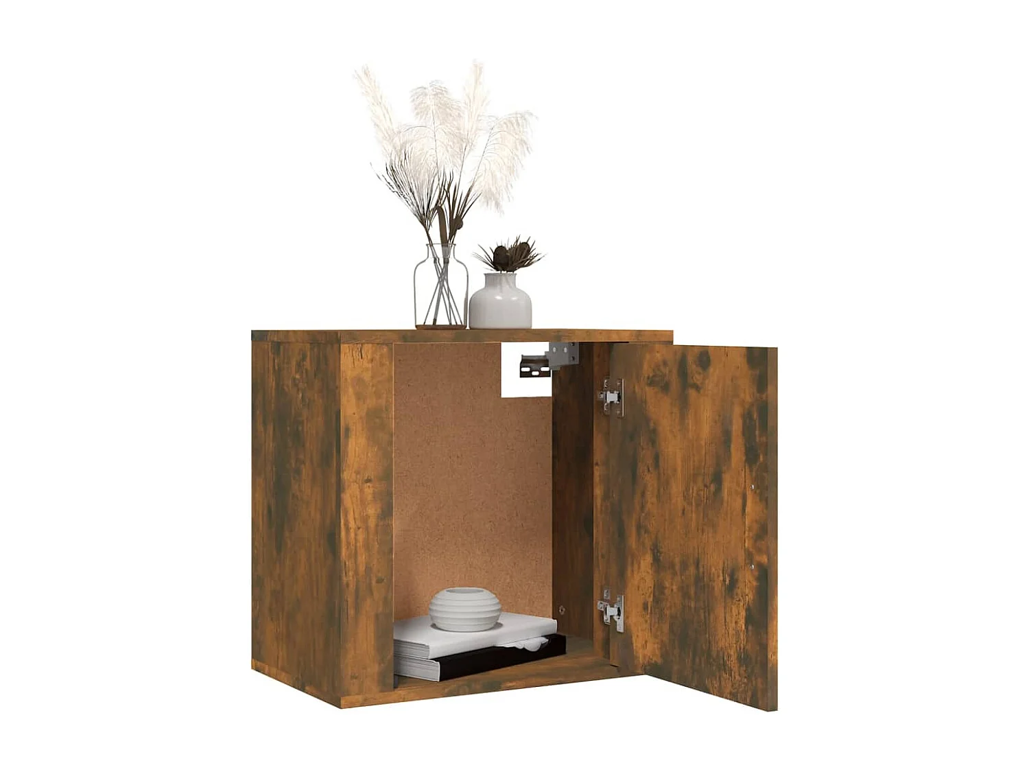 Mesitas de noche | Mesilla de noche de pared 2 uds color roble ahumado 50x30x47 cm