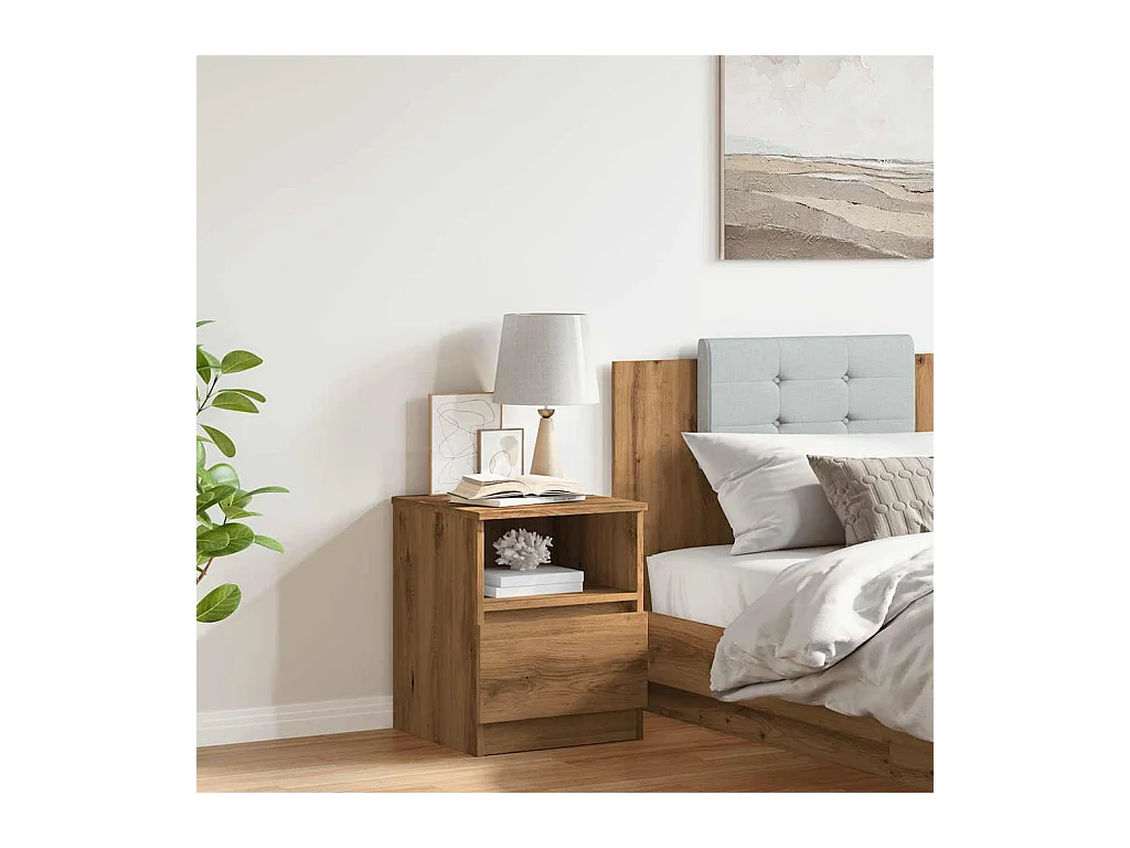 Mesita de noche | Mesilla de noche madera de ingeniería roble artisan 40x40x50 cm