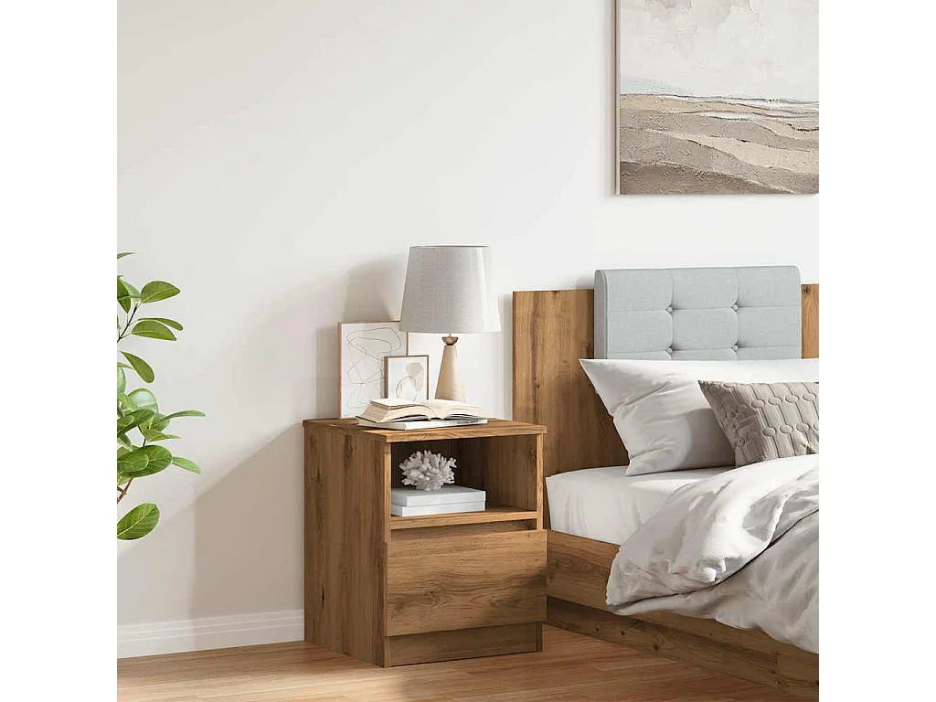 Nachttisch-Beistelltisch Artisan-Eiche 40x40x50 cm Holzwerkstoff SHL69853