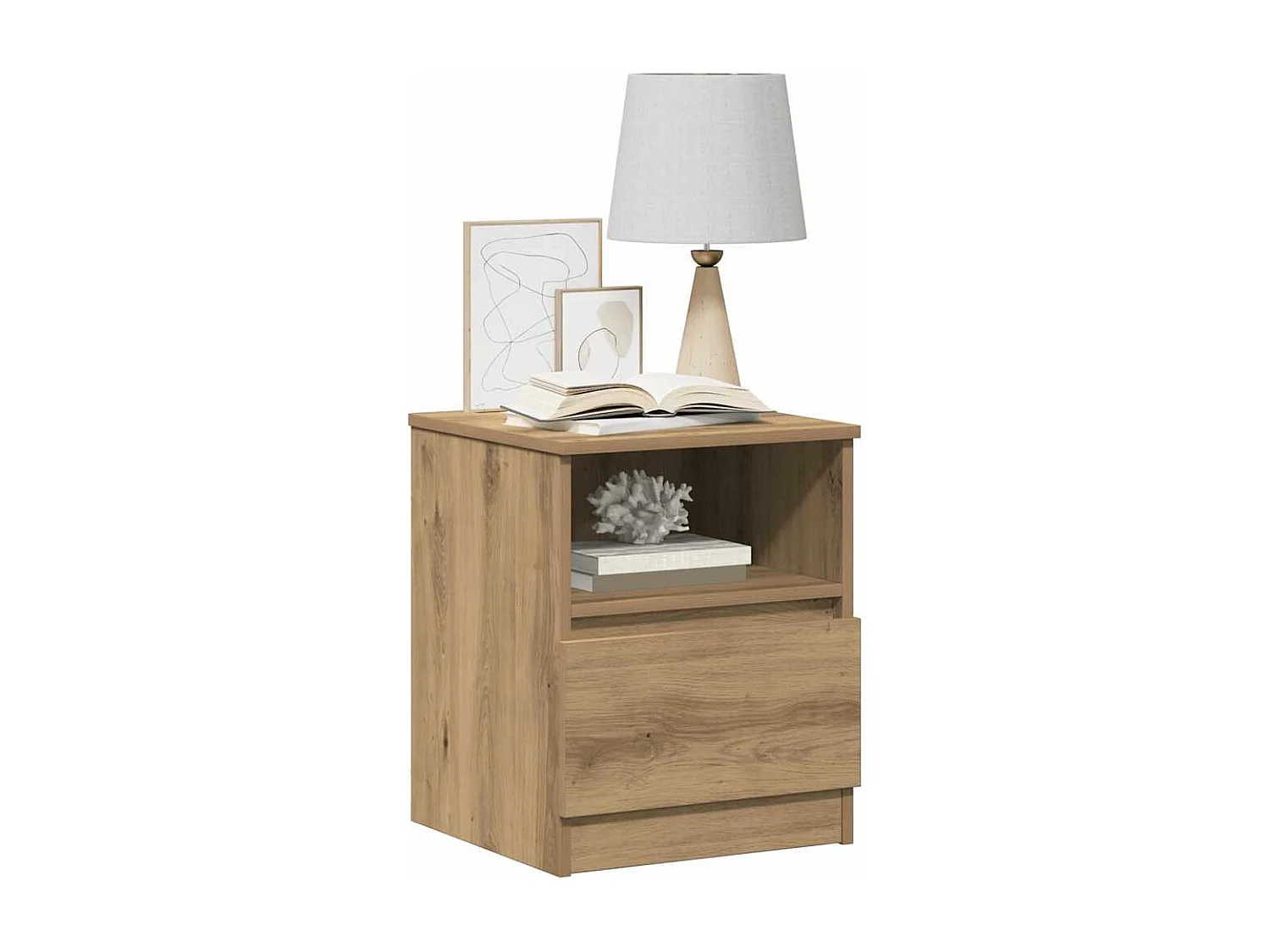 Nachttisch-Beistelltisch Artisan-Eiche 40x40x50 cm Holzwerkstoff SHL69853