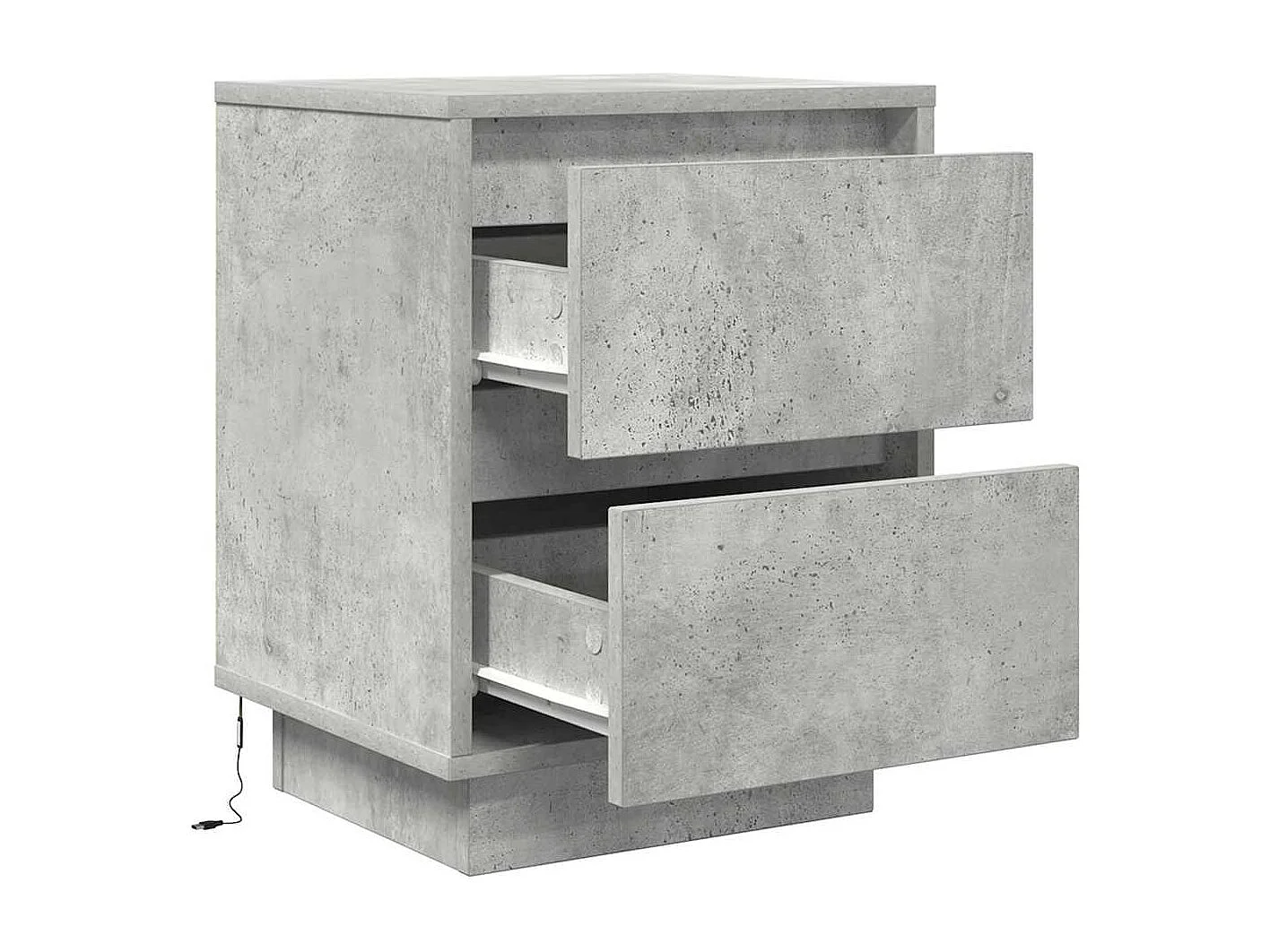 Nachttische mit LED-Leuchten 2er Set | Beistelltisch Betongrau 38x34x50 cm SHL79830