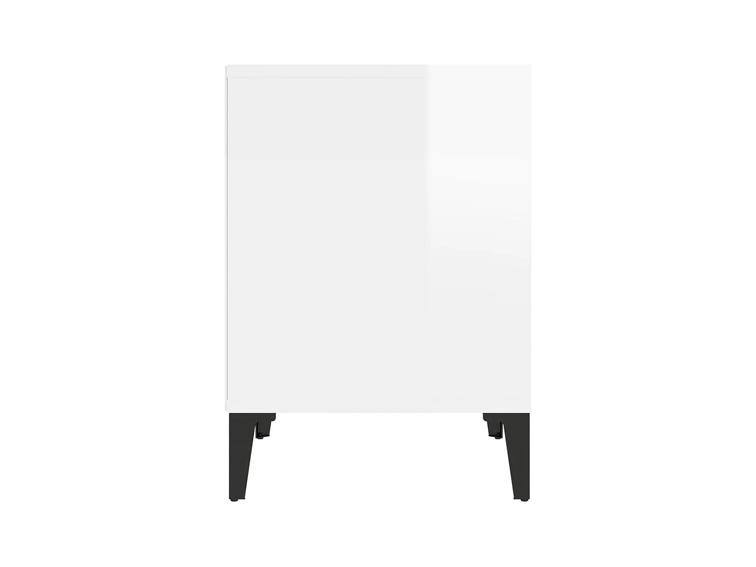 Tables de chevet lot de 2 avec compartiments ouverts Blanc brillant 40x35x50 cm