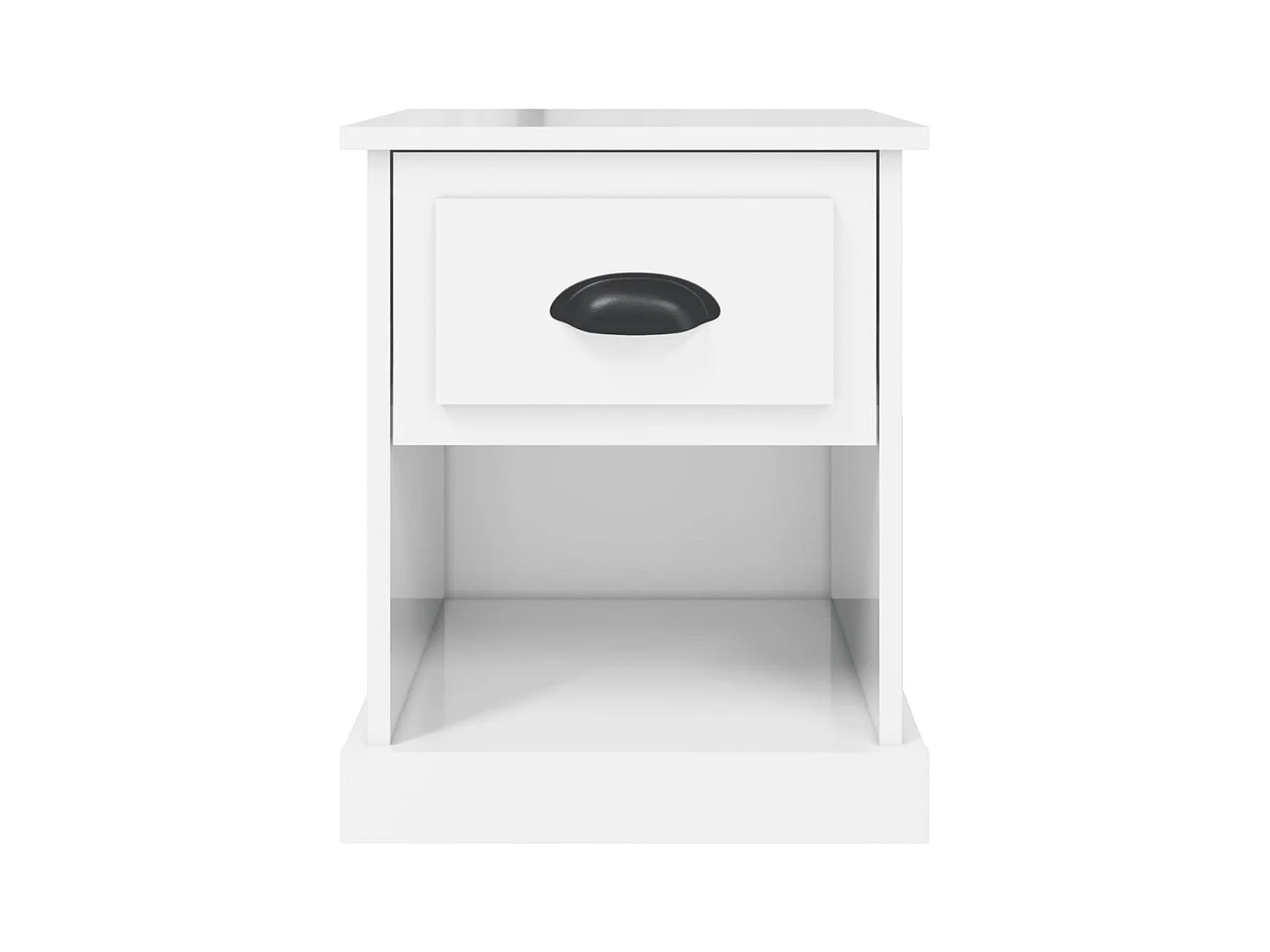 Mesitas de noche | Mesilla de noche 2 uds madera blanco brillante 39x39x47,5 cm