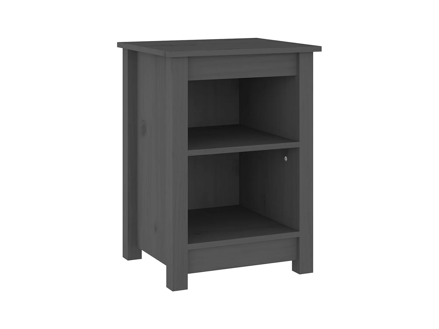 Mesitas de noche | Mesilla de noche 2 uds madera maciza de pino gris 40x35x55 cm