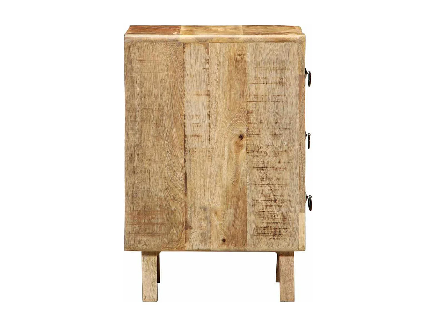 Nachttisch-Beistelltisch 37x32x50 cm Raues Massivholz Mango SHL46462