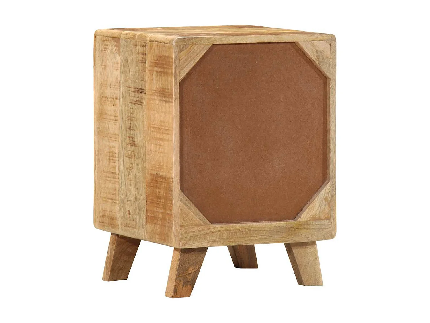 Nachttisch-Beistelltisch 37x32x50 cm Raues Massivholz Mango SHL46462