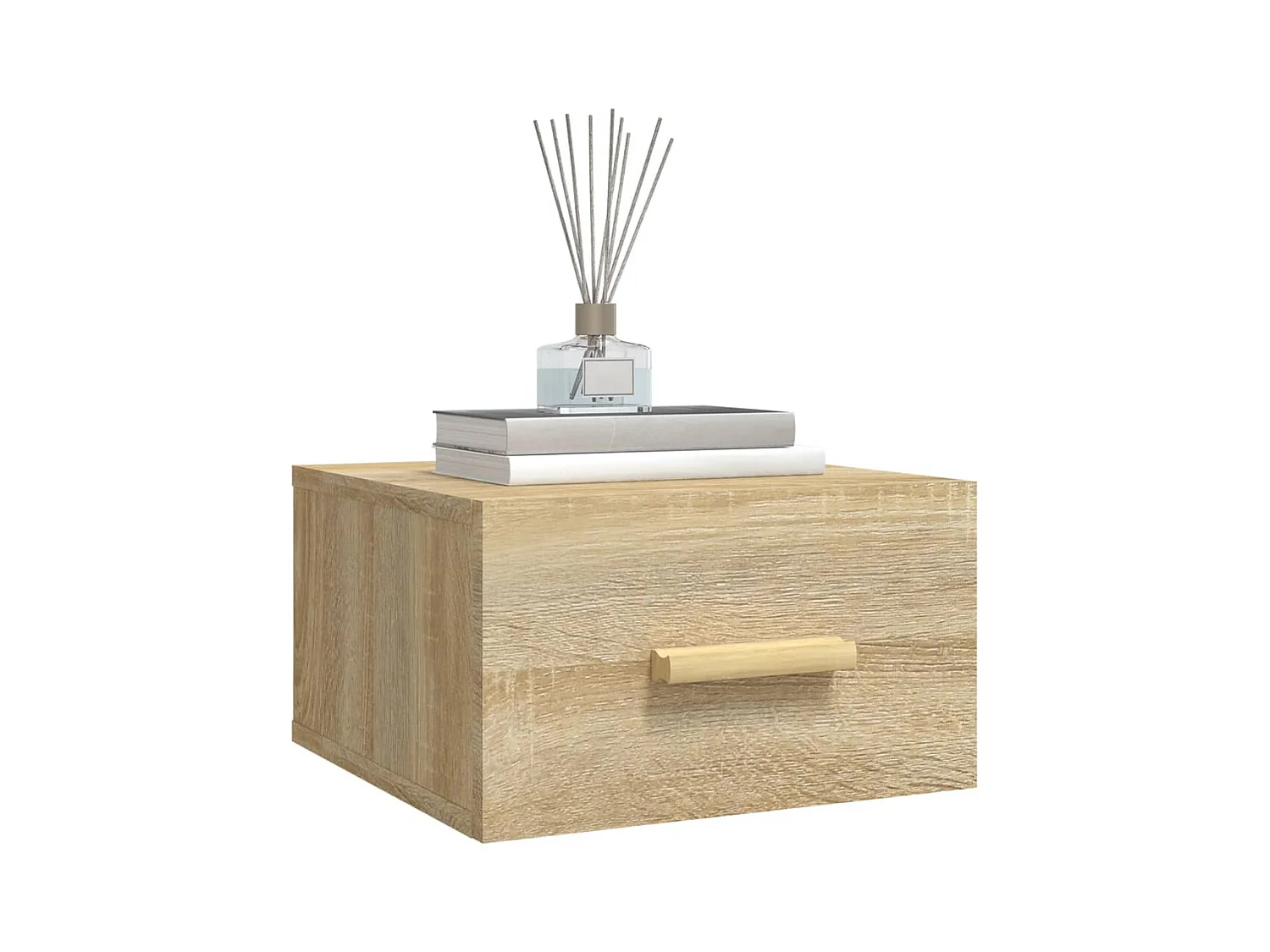 Table de chevet-Petite Table d'appoint-Table de nuit murale chêne sonoma 35x35x20 cm