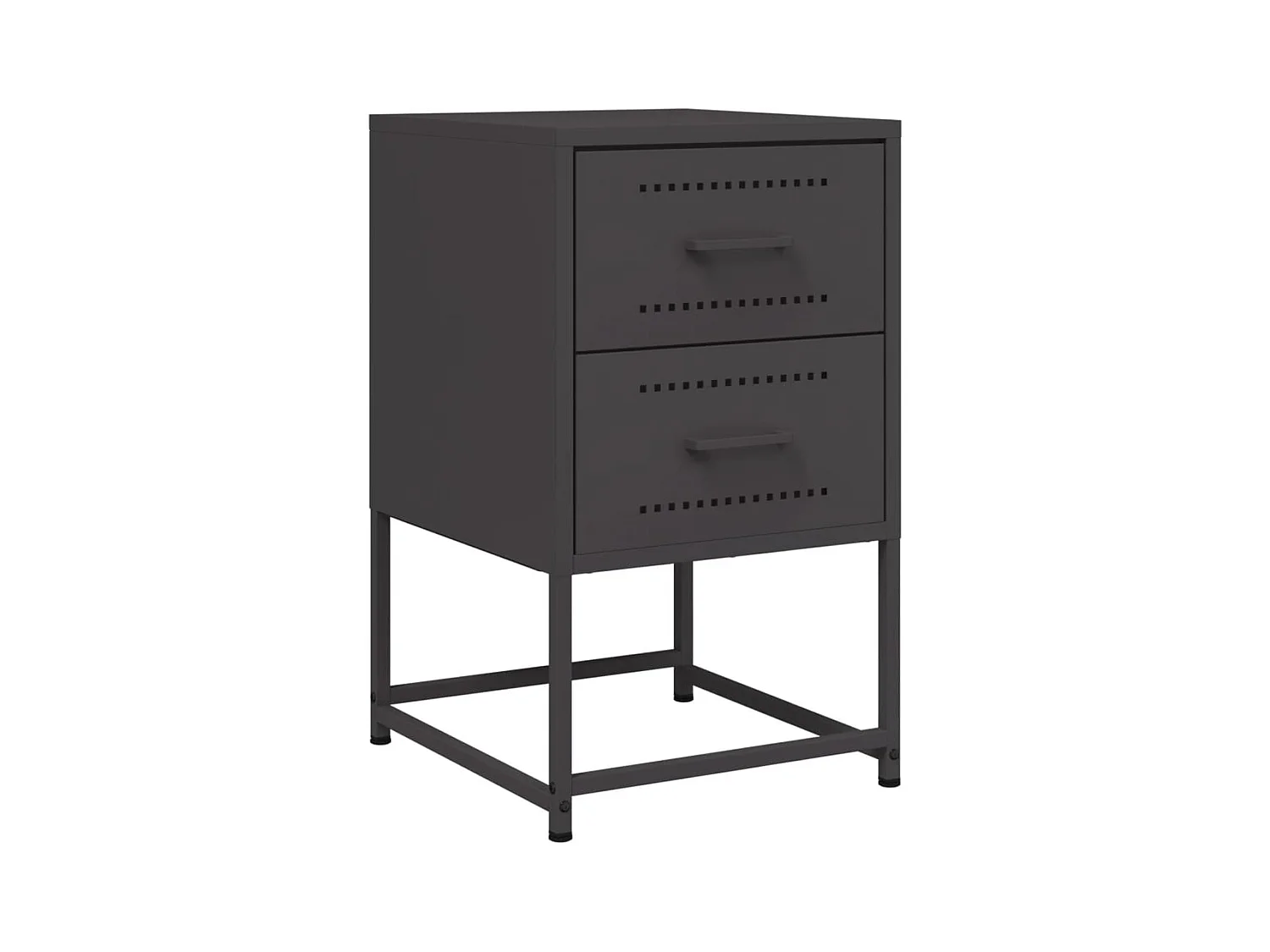 Mesitas de noche | Mesilla de noche 2 uds acero negra 36x39x60,5 cm