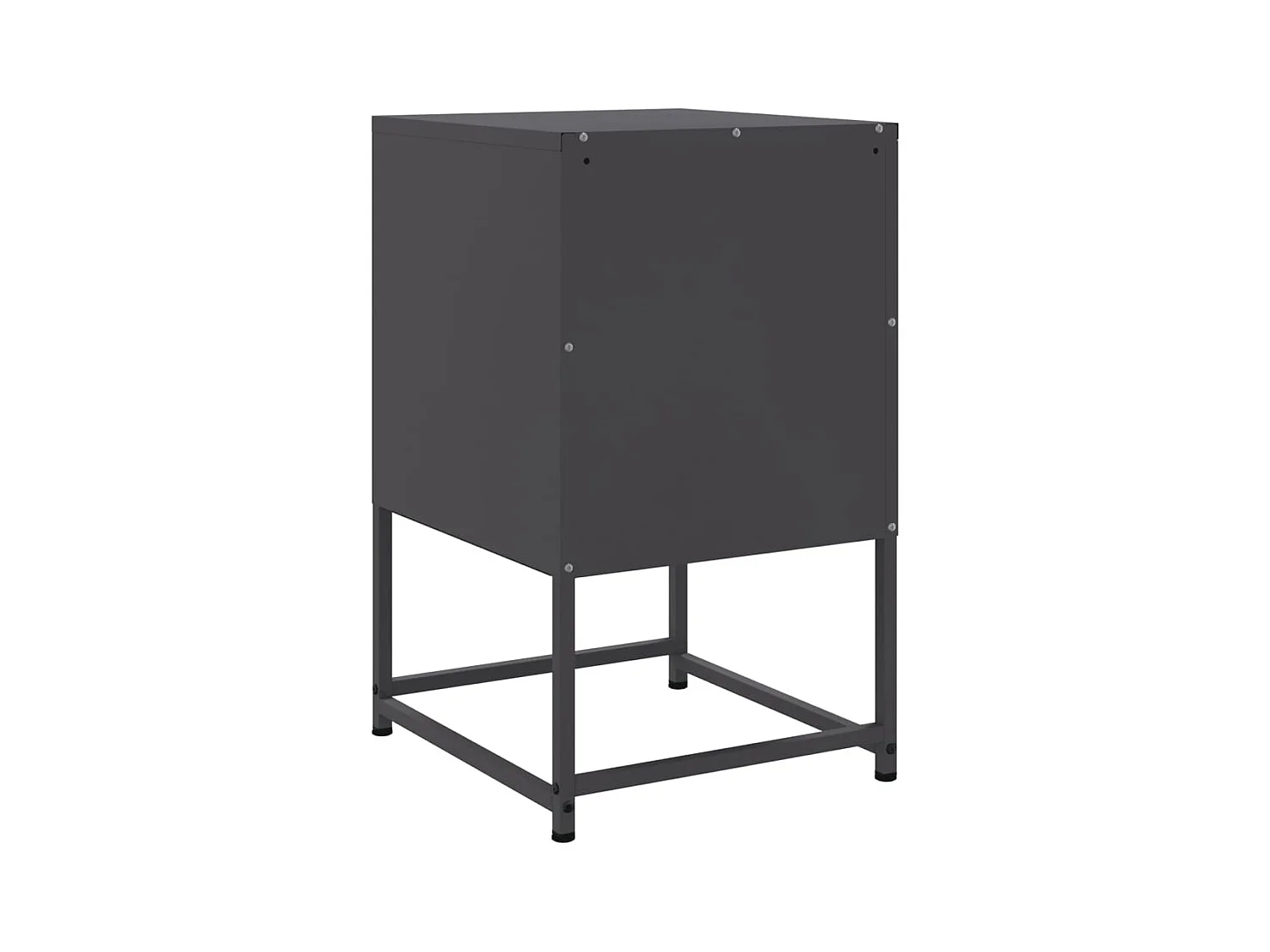 Mesitas de noche | Mesilla de noche 2 uds acero negra 36x39x60,5 cm