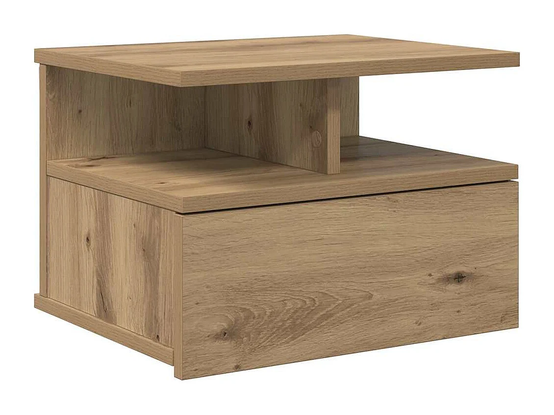 Table de chevet-Table d'appoint Flottant Chêne Artisan 40x31x27 cm Bois Technique