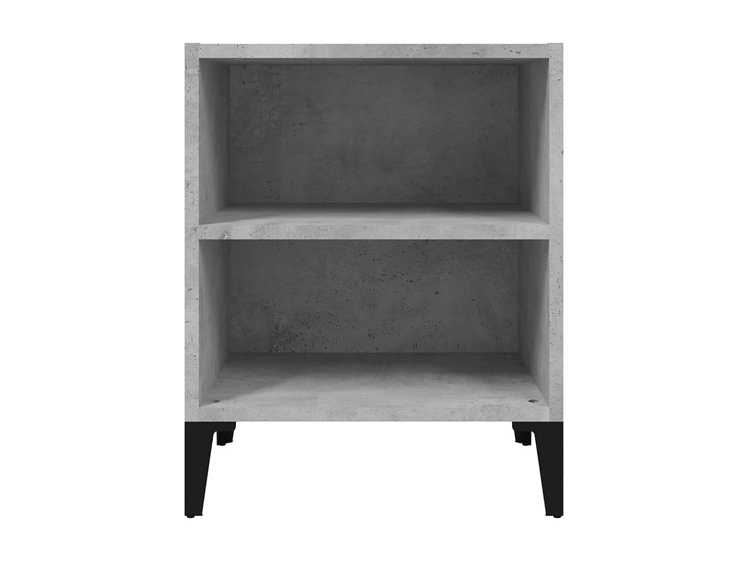 Mesita de noche | Mesilla de noche con patas metal gris hormigón 40x30x50 cm