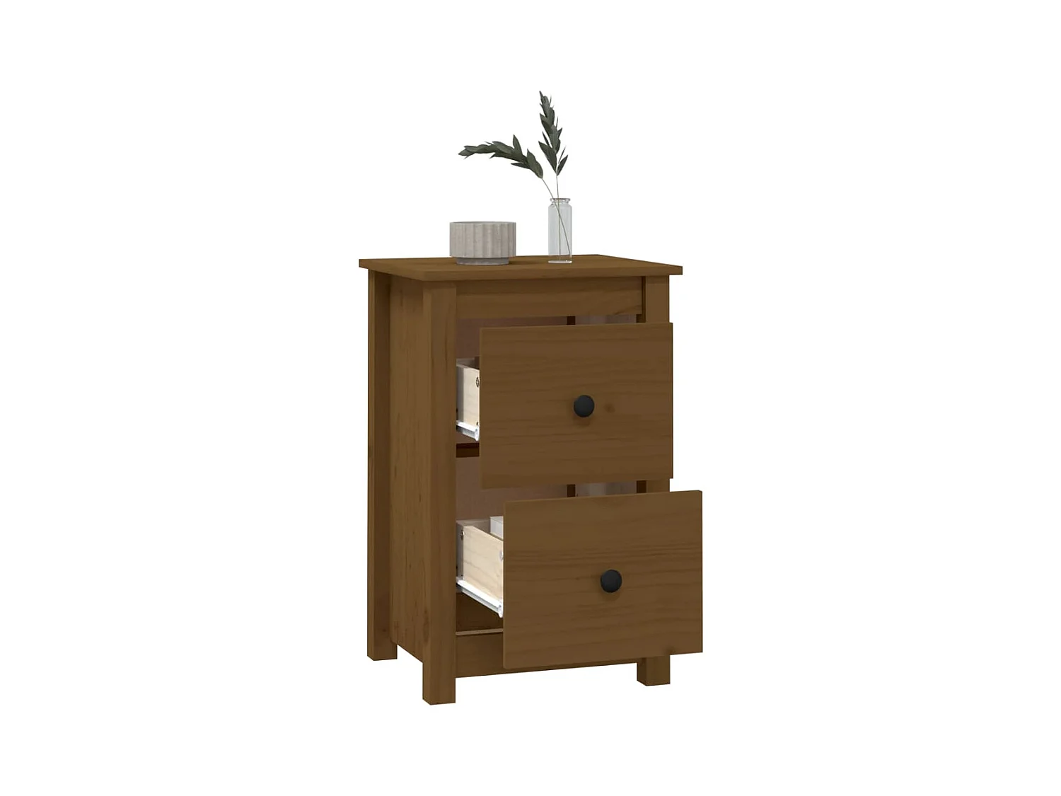 Mesitas de noche | Mesilla de noche 2 uds madera de pino marrón miel 40x35x61,5 cm