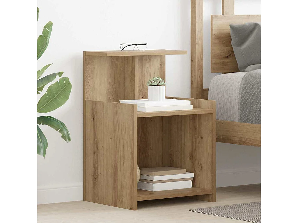Nachttisch-Beistelltisch Artisan-Eiche 40 x 35 x 60 cm Holzwerkstoff SHL55082