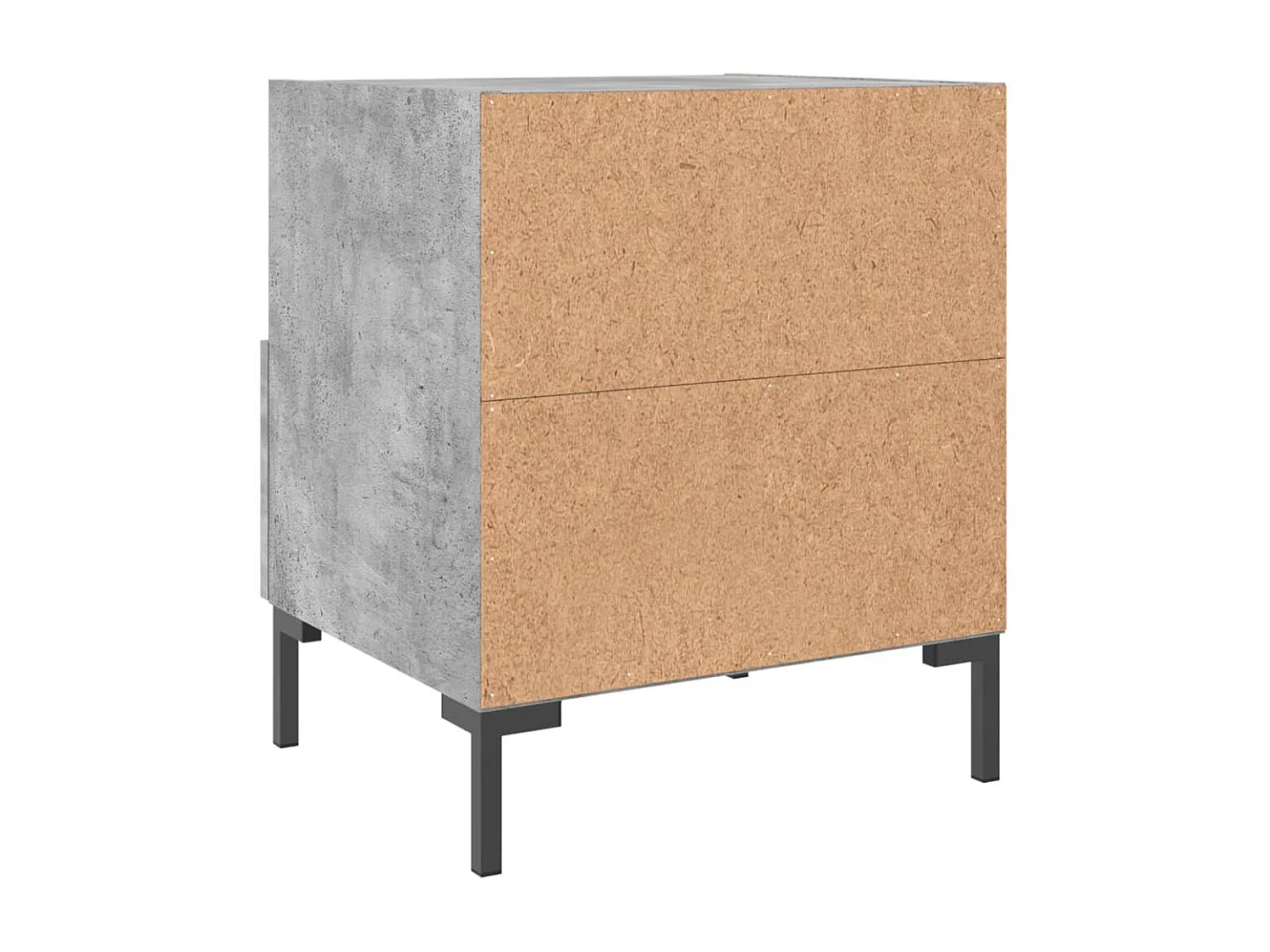 Nachttisch 2er Set-Beistelltisch-Nachttischkommode Betongrau 40x35x47,5 cm Holzwerkstoff SHL94694