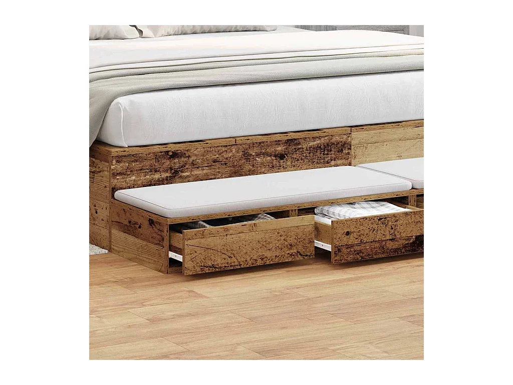 Cajones de cama con cajón Madera vieja 180x36.5x16.5 cm