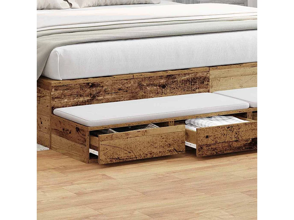 Cajones de cama con cajón Madera vieja 180x36.5x16.5 cm
