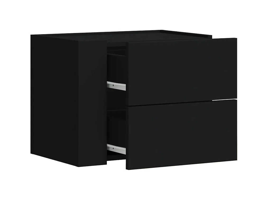 Mesitas de noche | Mesilla de noche de pared 2 unidades negra 45x30x35 cm