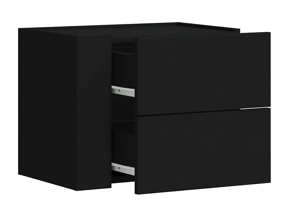 Nachttisch hängend 2er Set | Wand-Nachttische Schwarz 45x30x35 cm SHL50407
