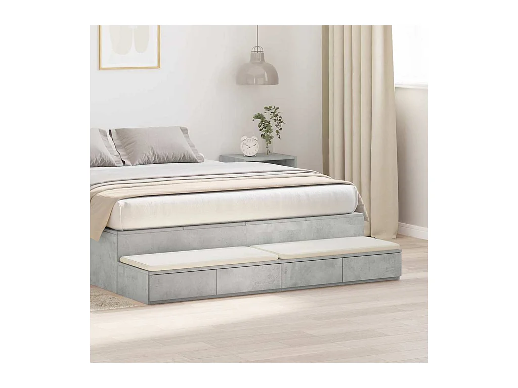 Cajones de cama con cajón Gris hormigón 135x36.5x16.5 cm