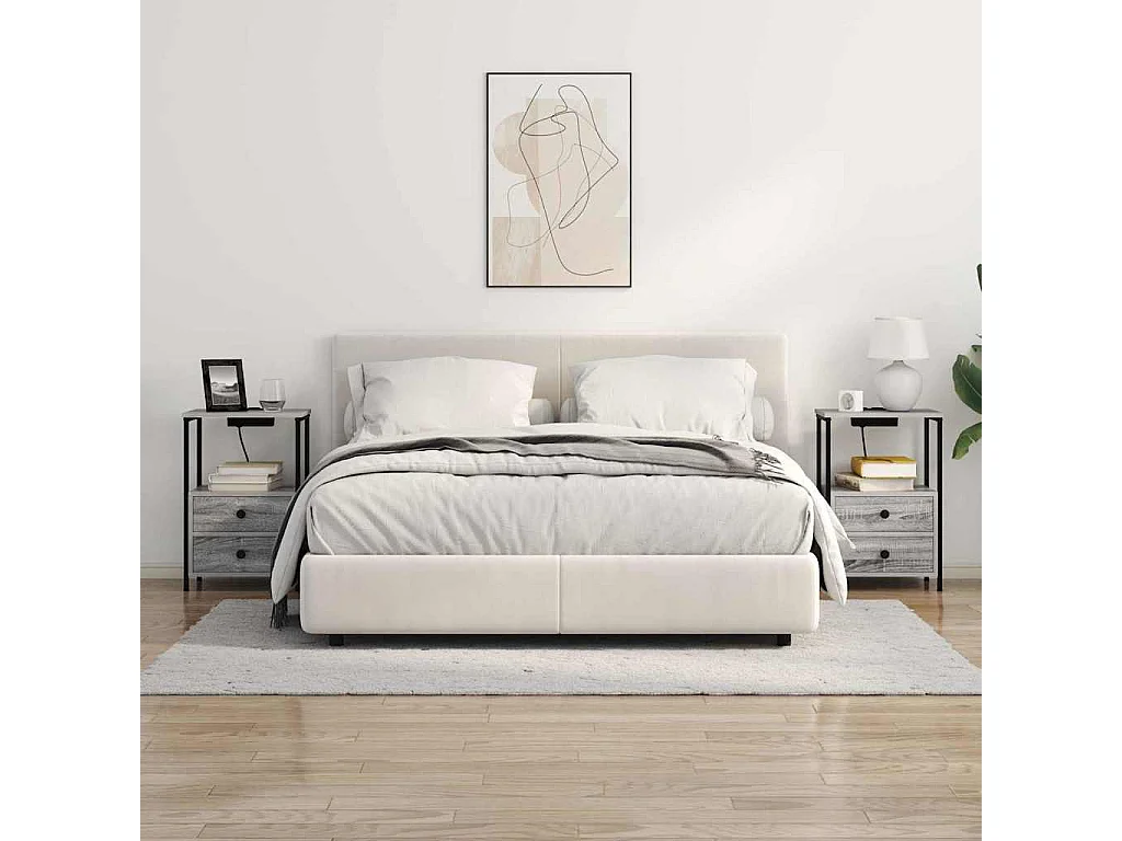 Nachttisch-Beistelltisch Graues Sonoma 40 x 31 x 60 cm Holzwerkstoff SHL37866