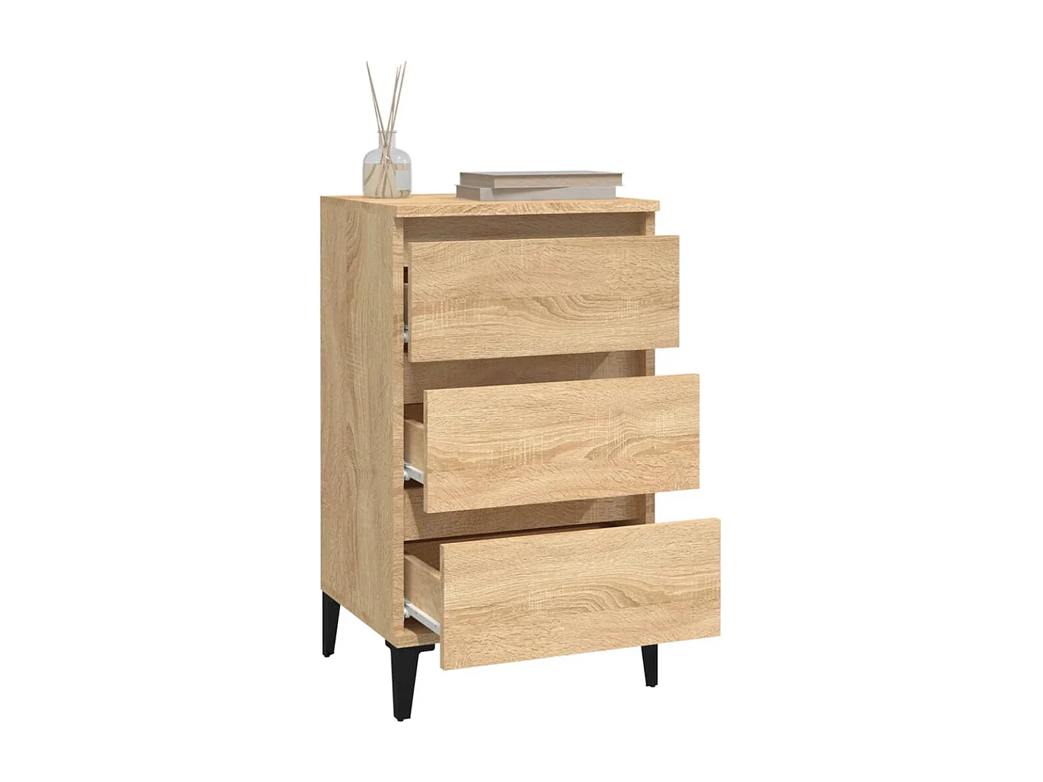 Mesita de noche | Mesilla de noche madera contrachapada roble sonoma 40x35x70 cm