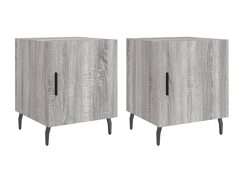 Mesitas de noche | Mesilla de noche 2 uds madera ingeniería gris Sonoma 40x40x50 cm