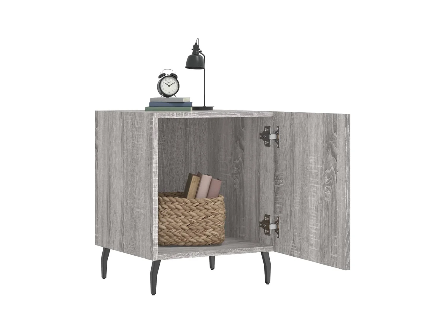 Mesitas de noche | Mesilla de noche 2 uds madera ingeniería gris Sonoma 40x40x50 cm