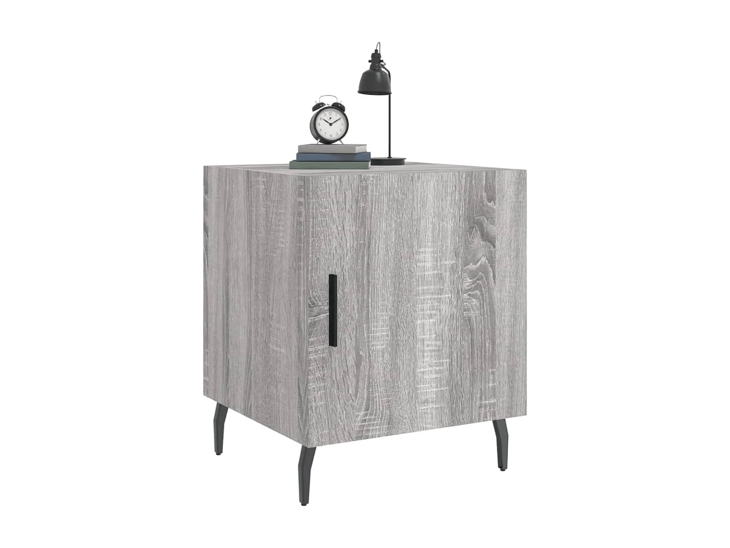 Nachttisch 2er Set-Beistelltisch-Nachttischkommode Grau Sonoma 40x40x50 cm Holzwerkstoff SHL14141