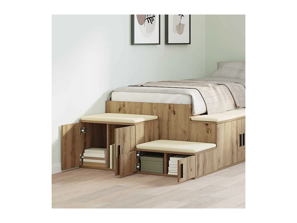 Table de chevet-Table d'appoint-Table de nuit chêne artisanal 118x41x40 cm