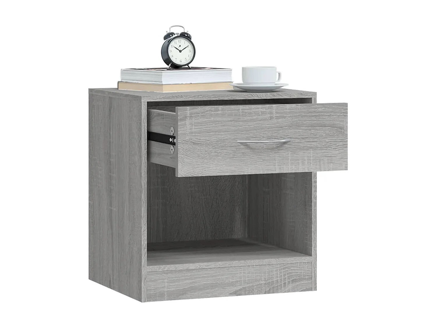 Nachttisch 2er Set-Beistelltisch mit Schublade Grau Sonoma SHL73868