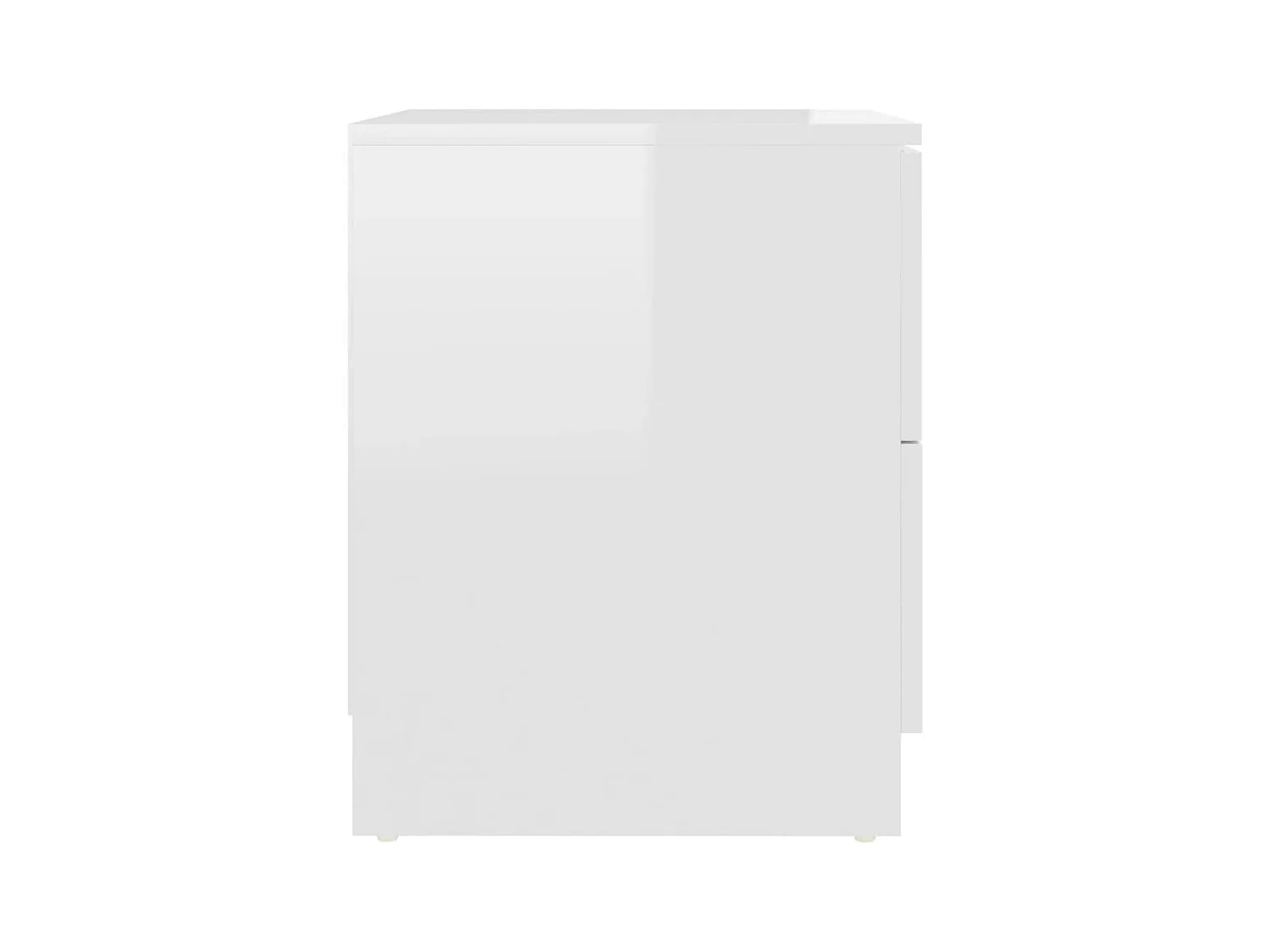 Tables de chevet-Table de nuit 2 pcs Blanc brillant 40x40x50cm bois ingénierie