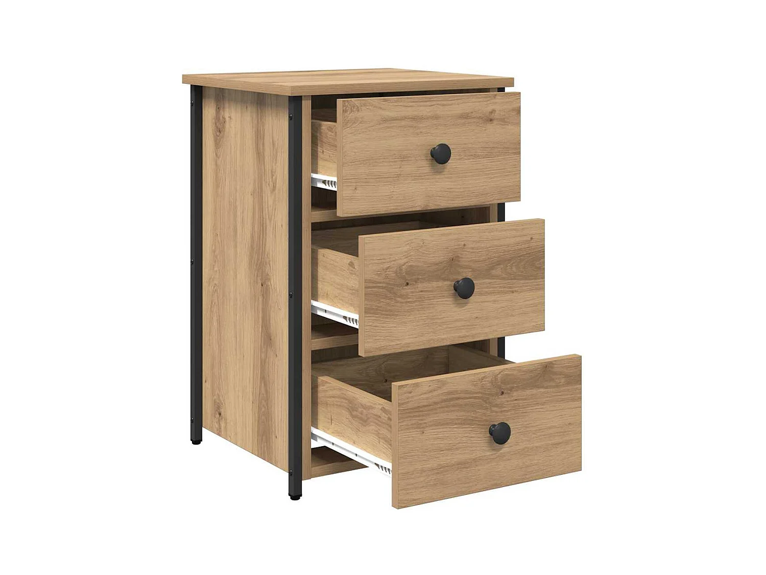 Mesita de Noche | Armario de Noche | Mesilla de noche con cajón Roble artisan