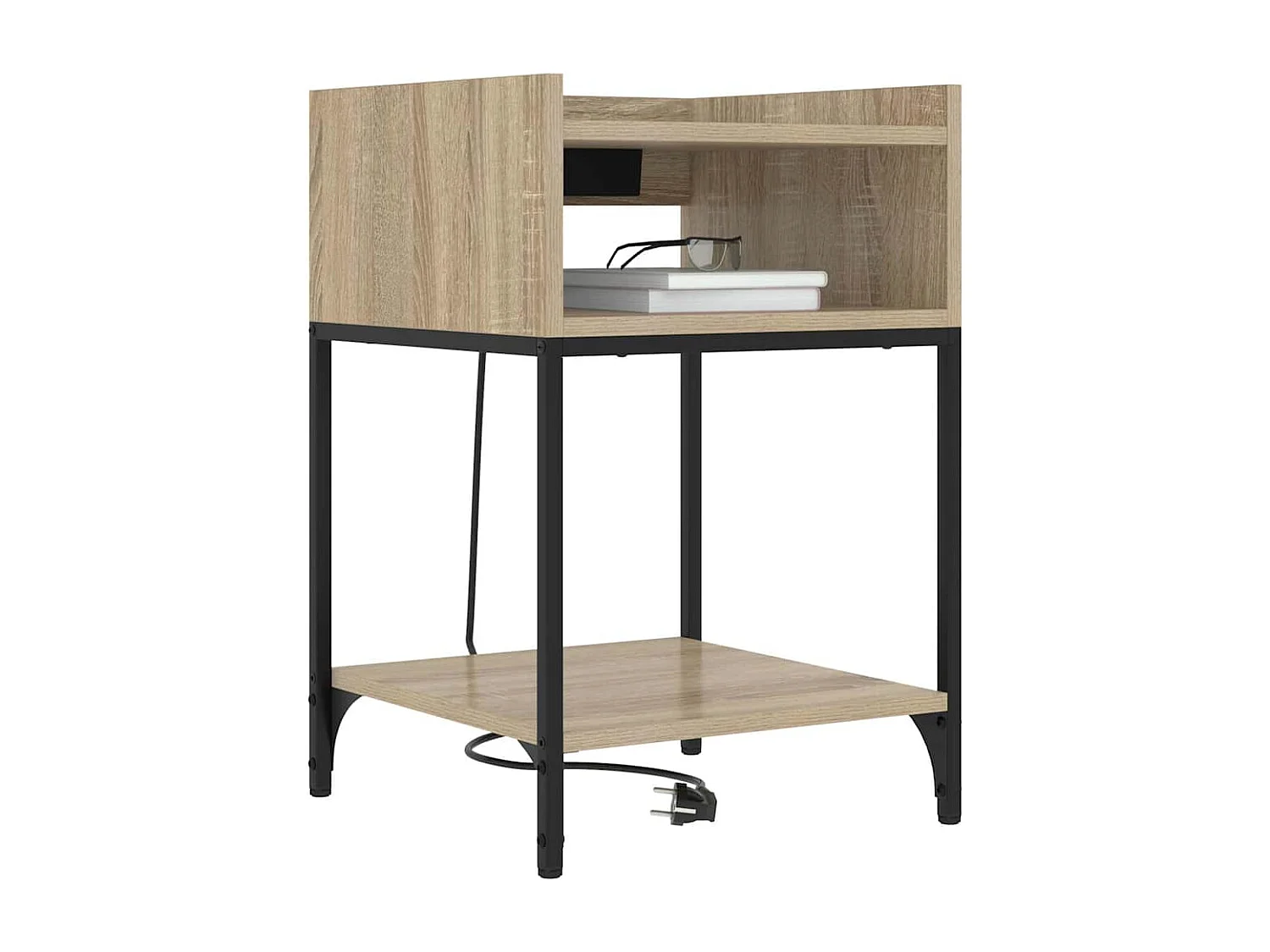 Mesa de Noche | Mesita de noche Roble Sonoma 40x40x61 cm Madera contrachapada