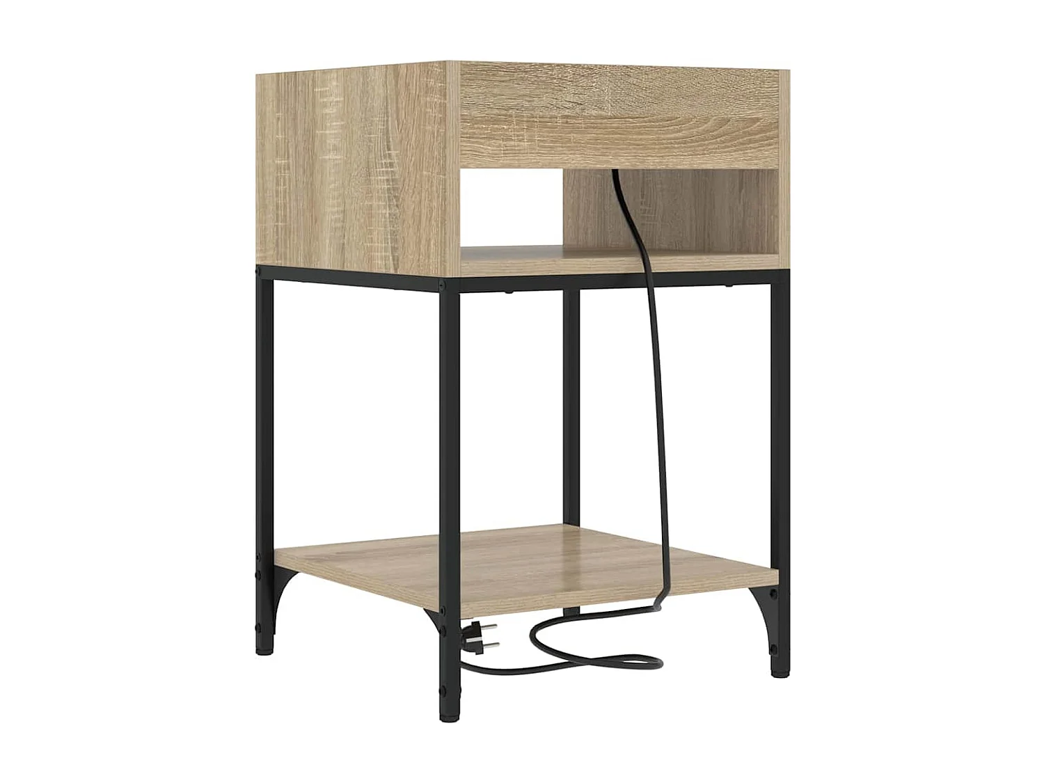 Mesa de Noche | Mesita de noche Roble Sonoma 40x40x61 cm Madera contrachapada