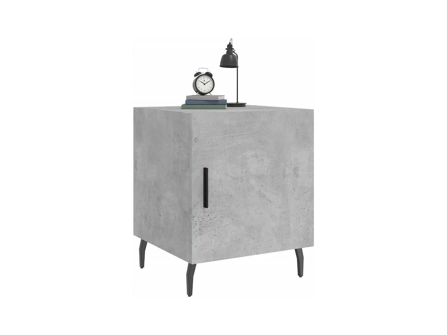 Mesa de Cabeceira Moderna 2 peças 40x40x50 cm derivados madeira cinza cimento