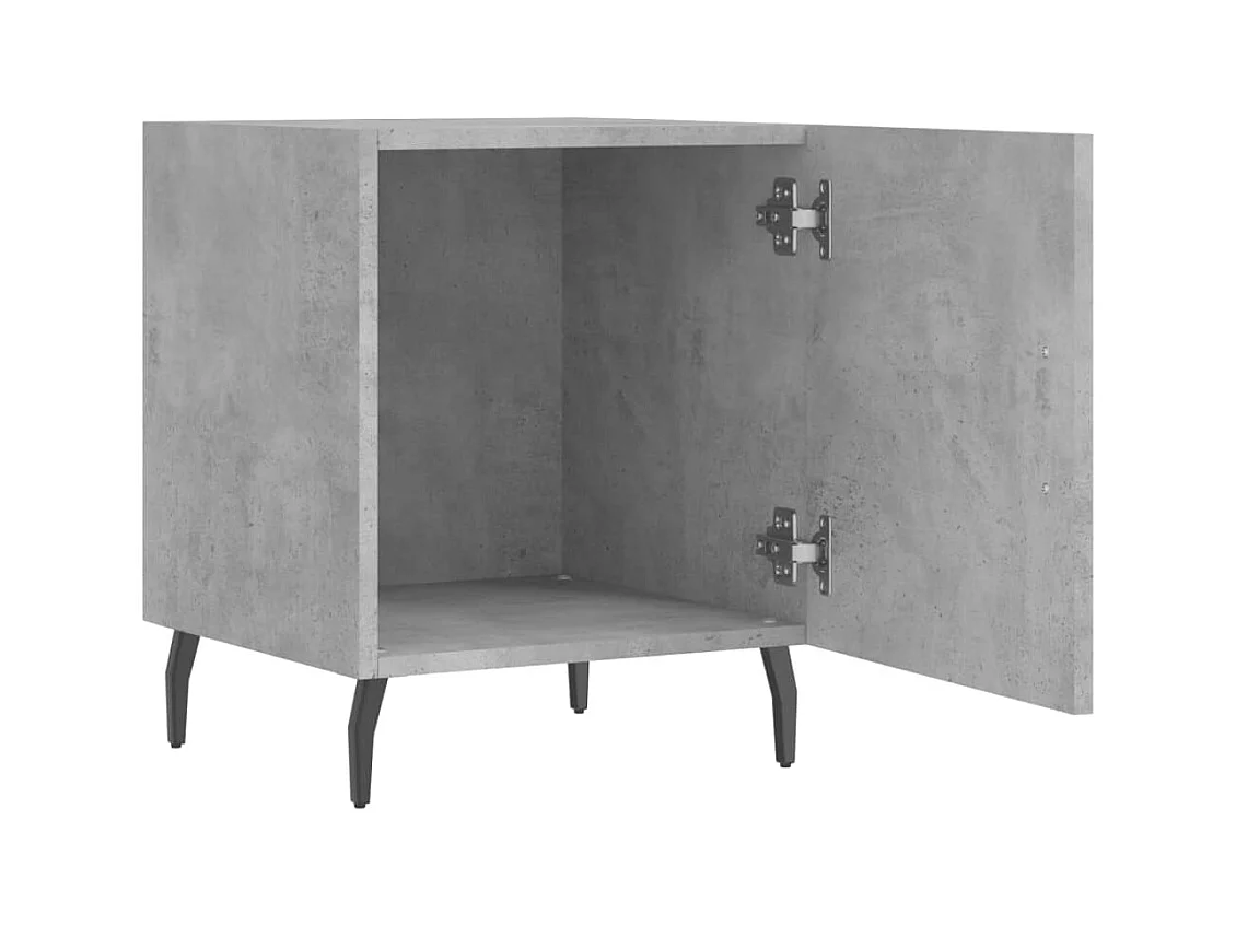 Mesa de Cabeceira Moderna 2 peças 40x40x50 cm derivados madeira cinza cimento