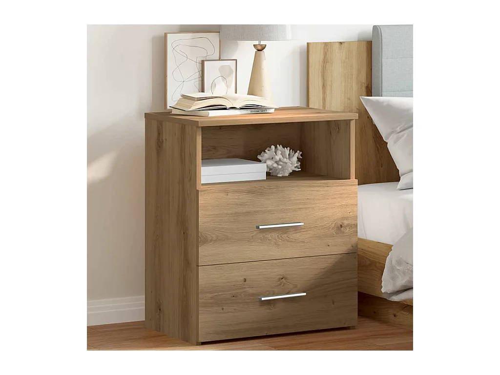 Mesita de noche | Mesilla de noche madera de ingeniería roble artisan 50x32x60 cm