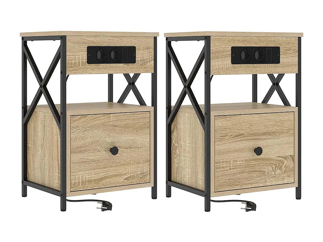 Comodini 2 pz | Tavolino da notte Rovere Sonoma 40x31x60 cm SHL6391