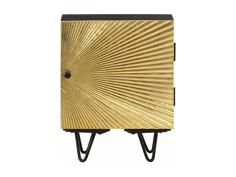 Mesita de noche | Mesilla de noche con frontal de latón mango maciza 40x30x50 cm