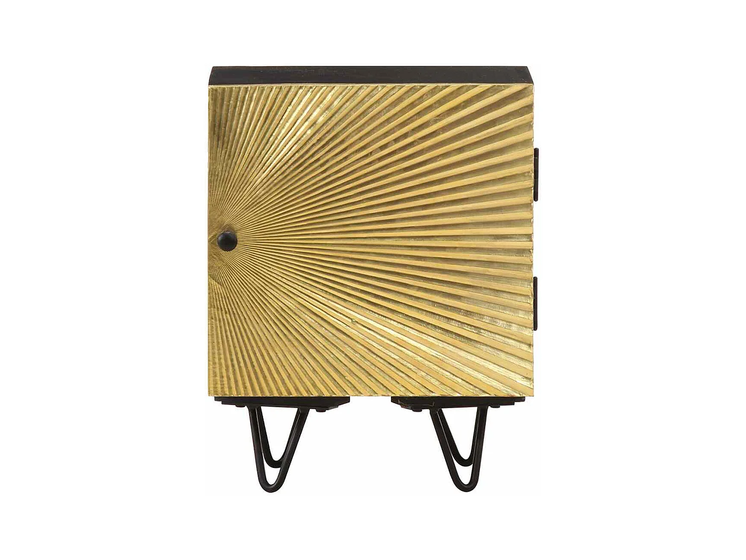 Mesita de noche | Mesilla de noche con frontal de latón mango maciza 40x30x50 cm