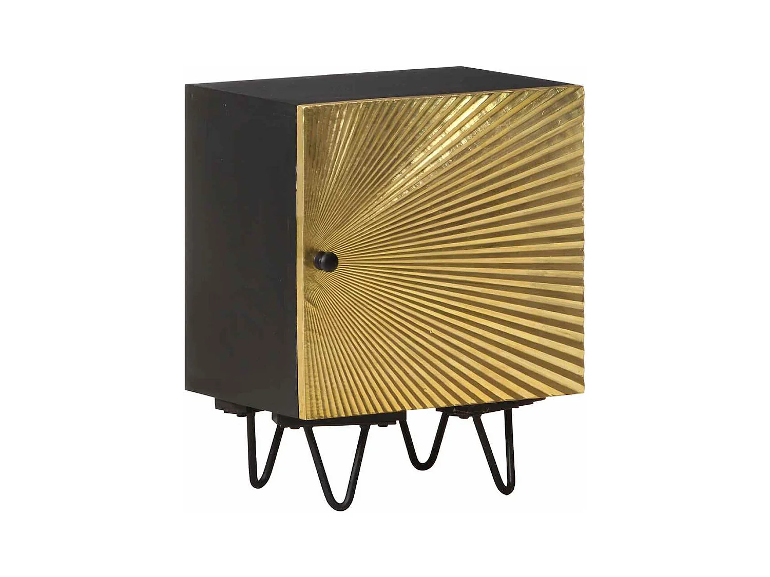 Mesita de noche | Mesilla de noche con frontal de latón mango maciza 40x30x50 cm