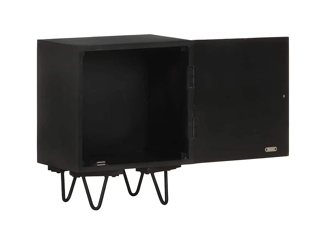 Mesita de noche | Mesilla de noche con frontal de latón mango maciza 40x30x50 cm