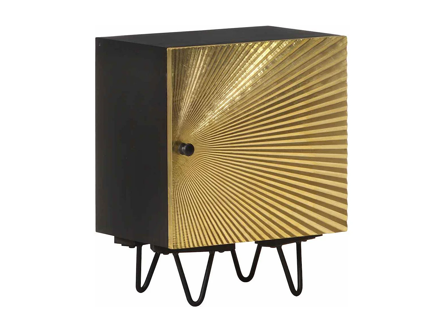 Mesita de noche | Mesilla de noche con frontal de latón mango maciza 40x30x50 cm