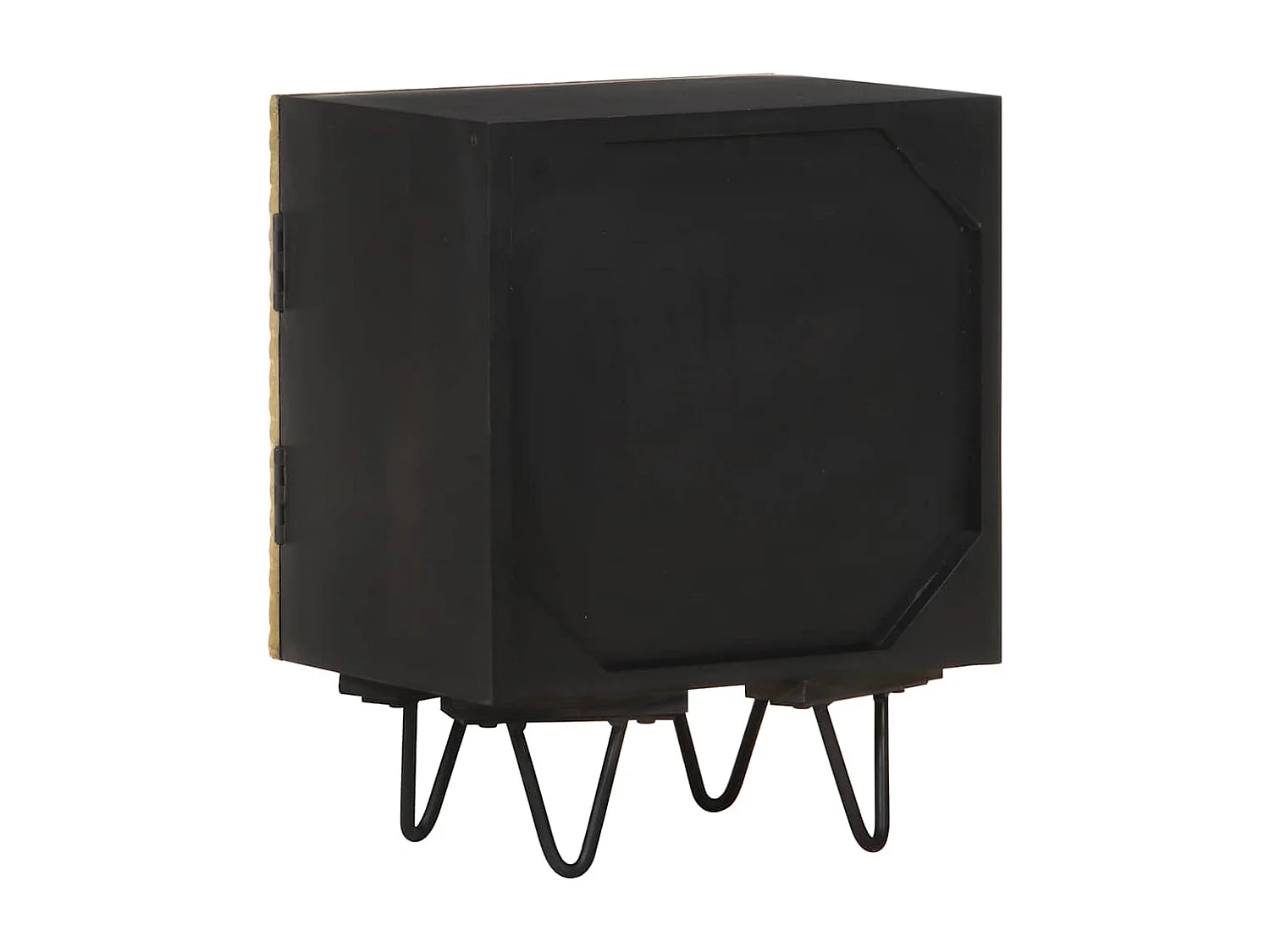 Table de chevet-Table d'appoint avec front en laiton 40x30x50cm Manguier massif