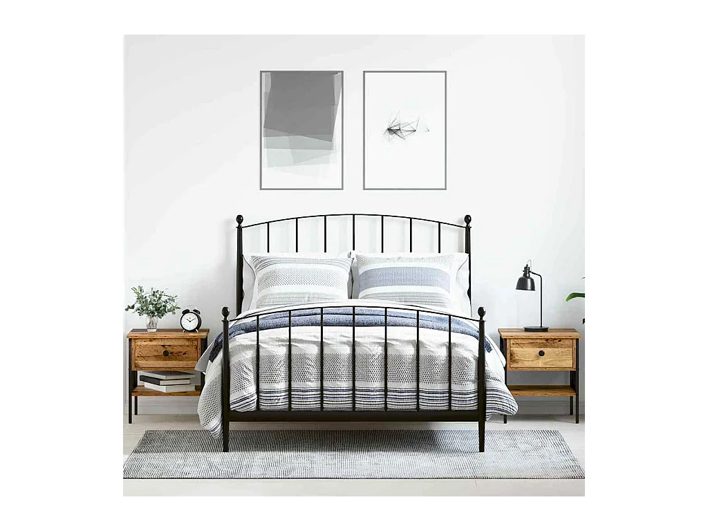 Mesita de Noche | Armario de Noche 2 uds con cajón Madera vieja 40x42x45 cm