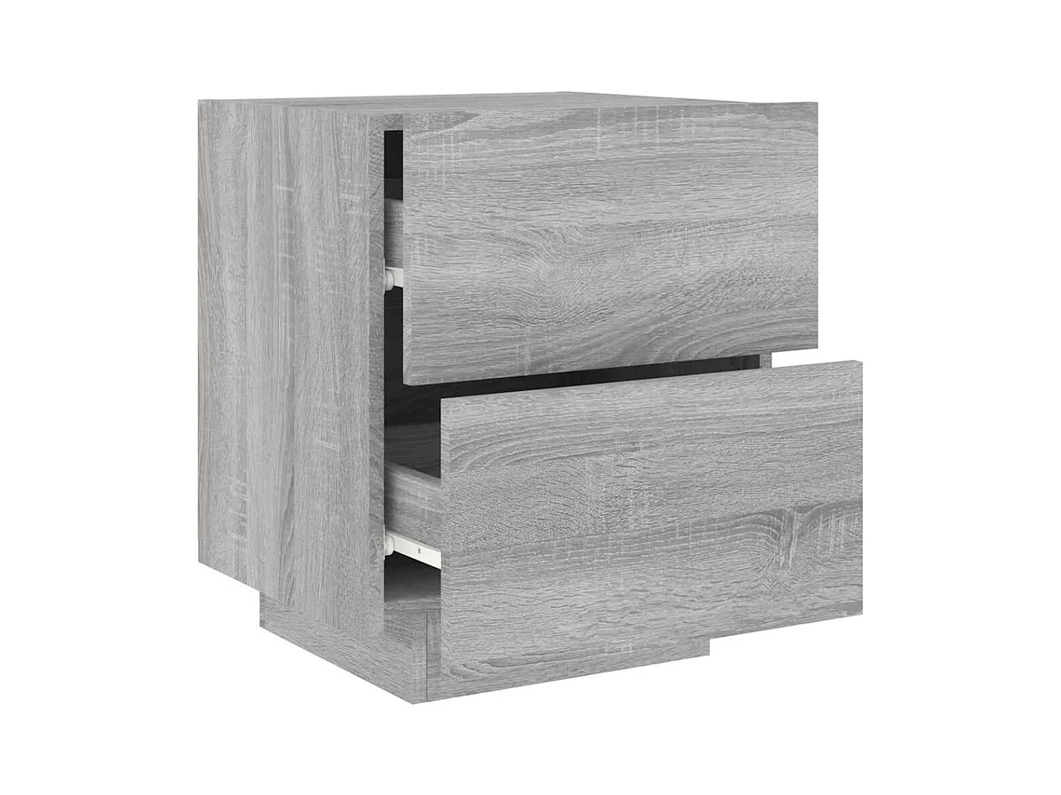 Mesitas de noche | Mesilla de noche luces LED 2 uds madera ingeniería gris Sonoma